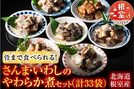 【北海道根室産】骨まで食べられる！さんま・いわしのやわらか煮セット B-09002