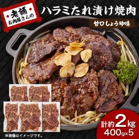 《約2.0kg》当店注文率No.1のハラミたれ漬け焼肉(甘口しょうゆ味)　BBQ用に人気【配送不可地域：離島】【1715070】