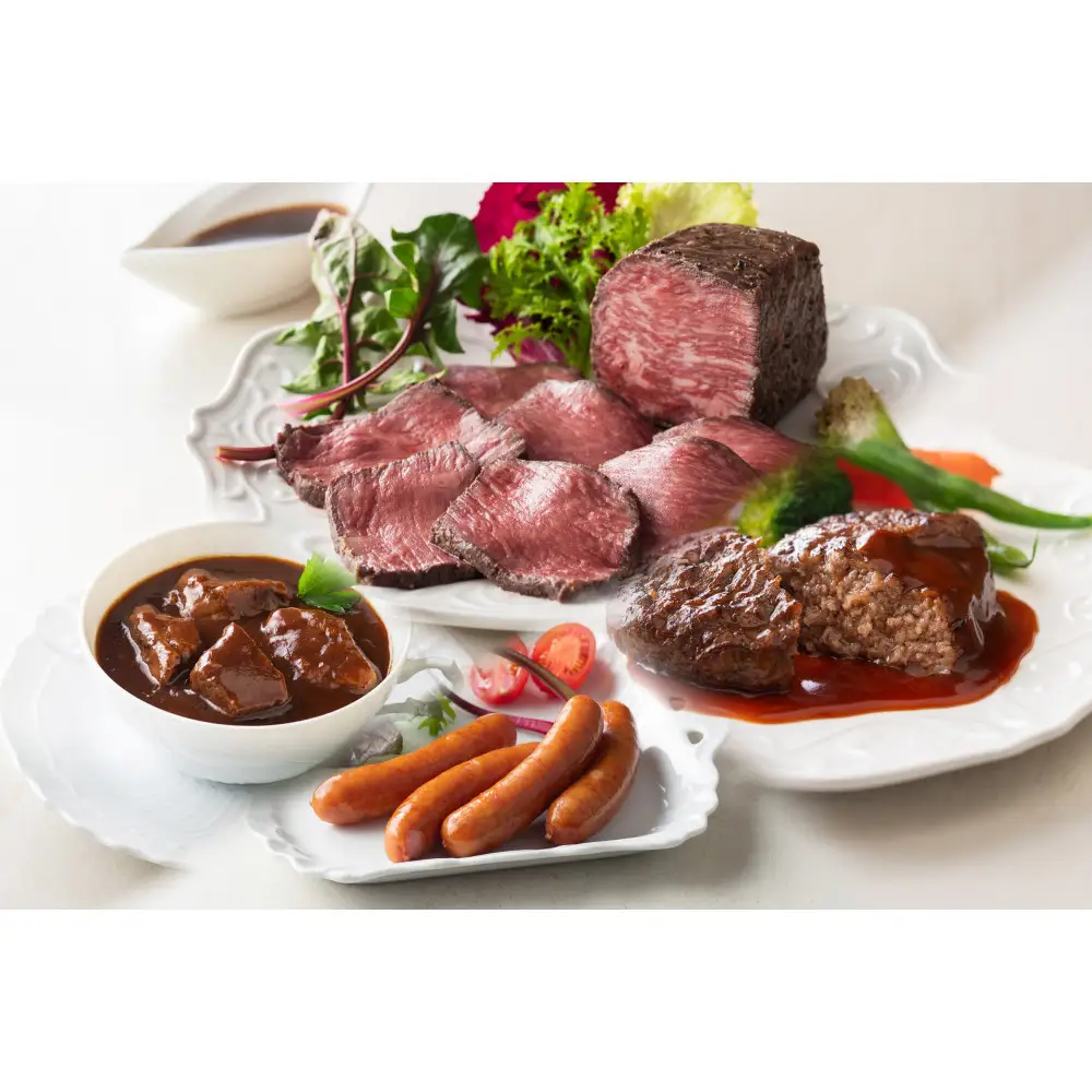 鎌倉山 セレクション4種（和牛モモローストビーフ２００ｇ、ハンバーグ１００ｇ×２、あらびきウインナー１００ｇ×２、国産牛赤ワイン煮込み１５０ｇ×２）