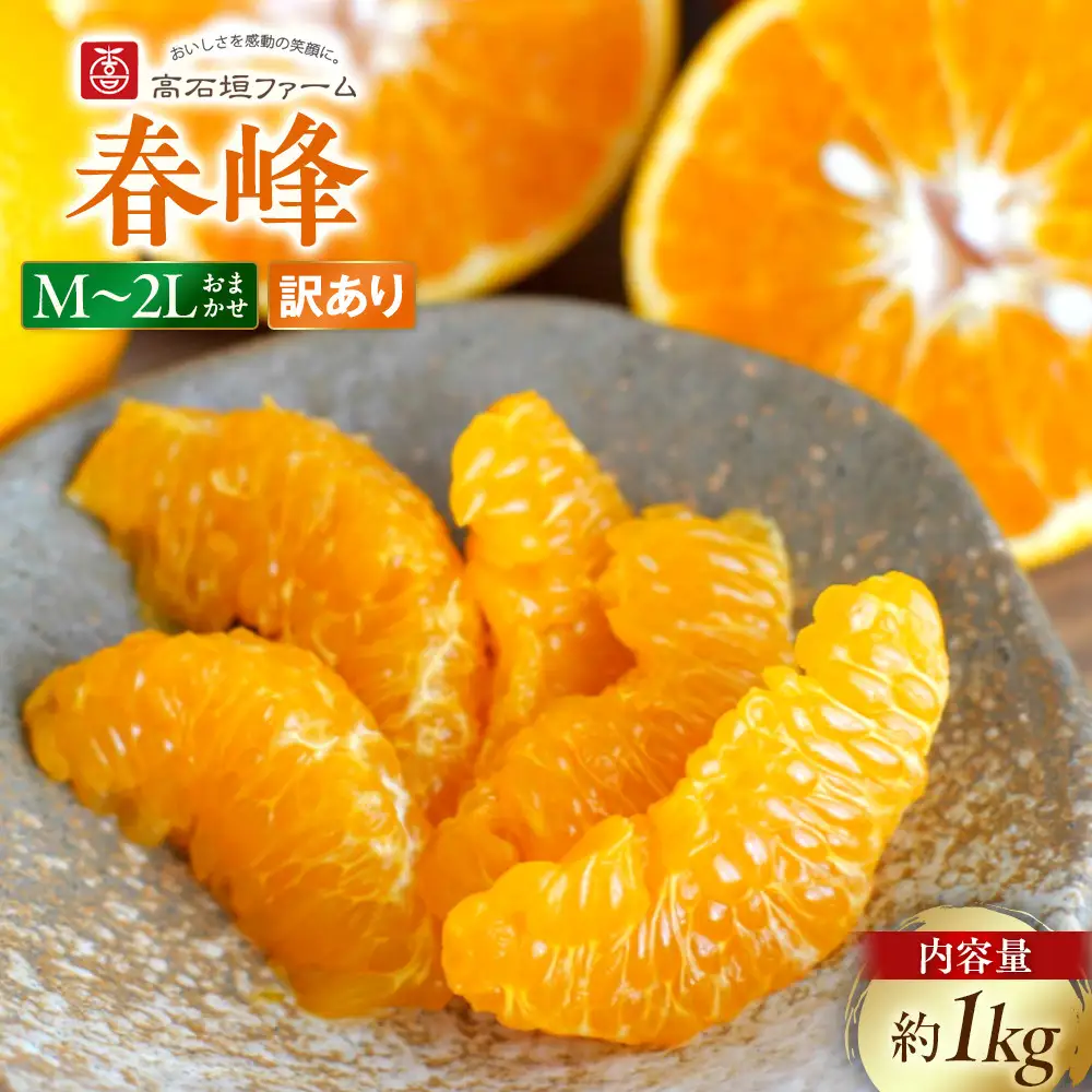 訳あり 春峰 1kg M～2Lサイズおまかせ 高石垣ファーム
