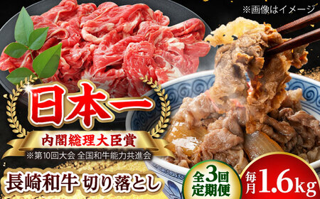 【全3回定期便】長崎和牛 切り落とし 総計4.8kg （約1.6kg/回）【ながさき西海農業協同組合】 [DBV024][DBV024]