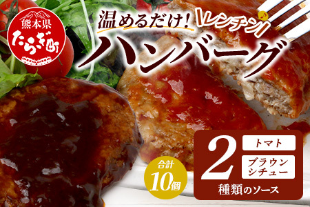 レンチン ハンバーグ ≪トマトソース・ブラウンシチューソース≫ 合計10個 067-0708