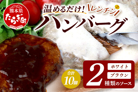 レンチン ハンバーグ ≪ホワイトソース・ブラウンシチューソース≫ 合計10個 067-0710