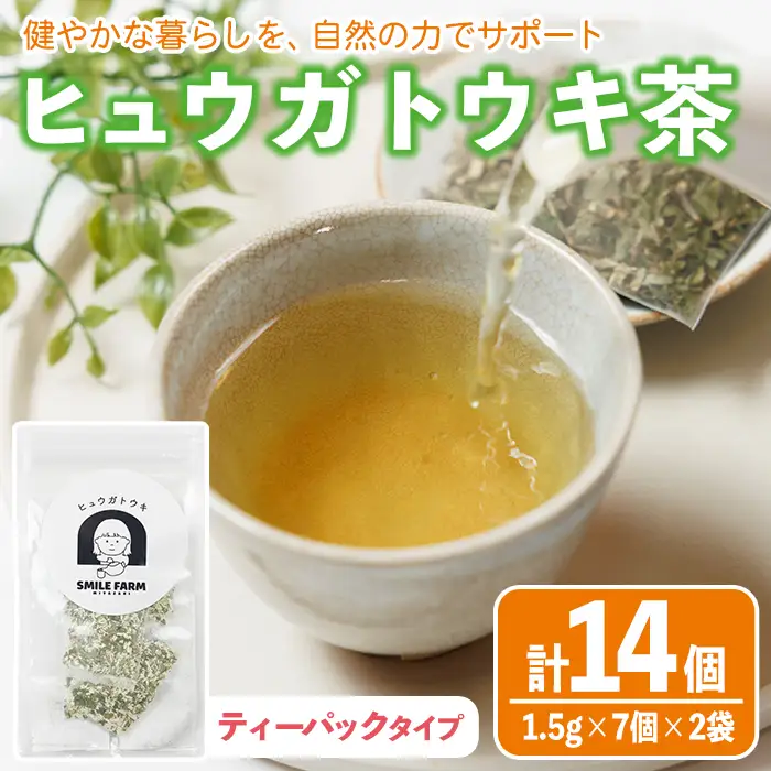 ヒュウガトウキ茶 ティーパック(1.5g×7個×2袋) トウキ茶 お茶 便利 簡単 生薬 ヒュウガトウキ 日本山人参 宮崎県産 国産【SF-04】【SMILE FARM】