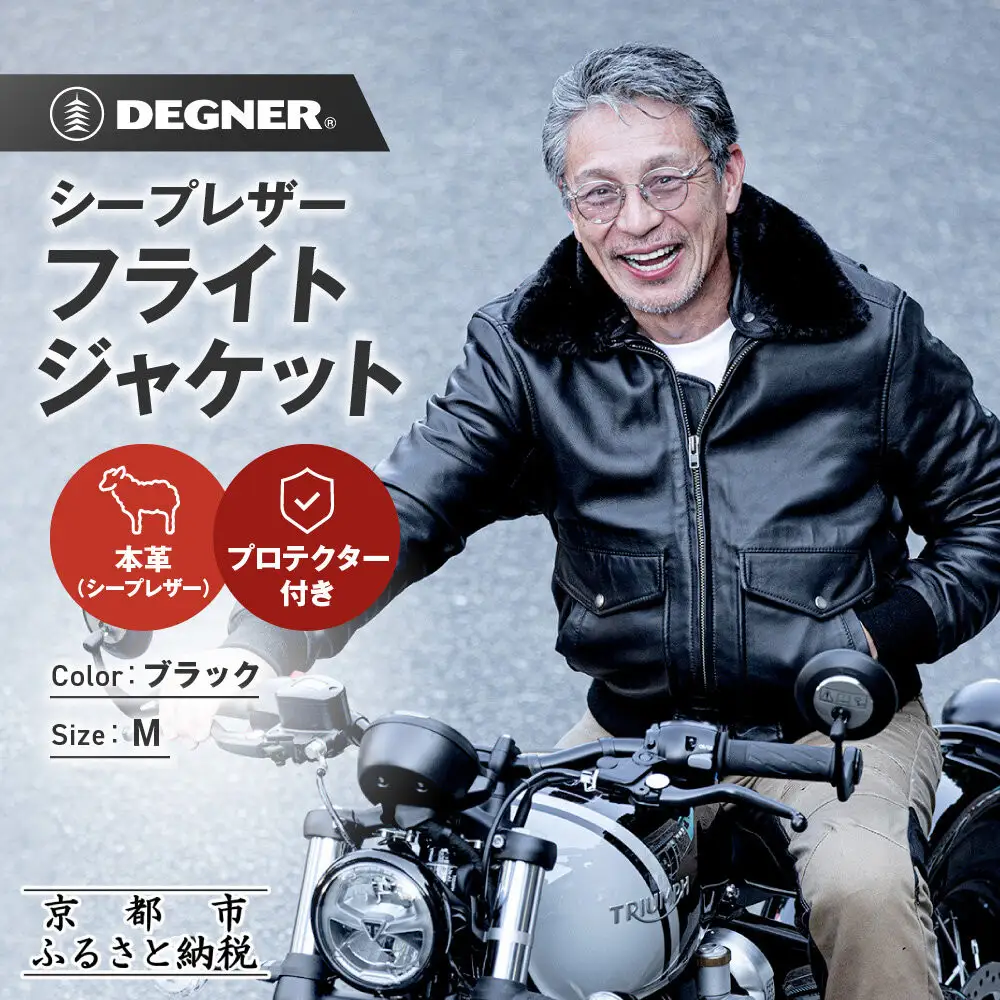 【デグナー】シープレザーフライトジャケット[25WJ-4] Mサイズ｜京都 バイクギア 人気ブランド ジャケット バイク
