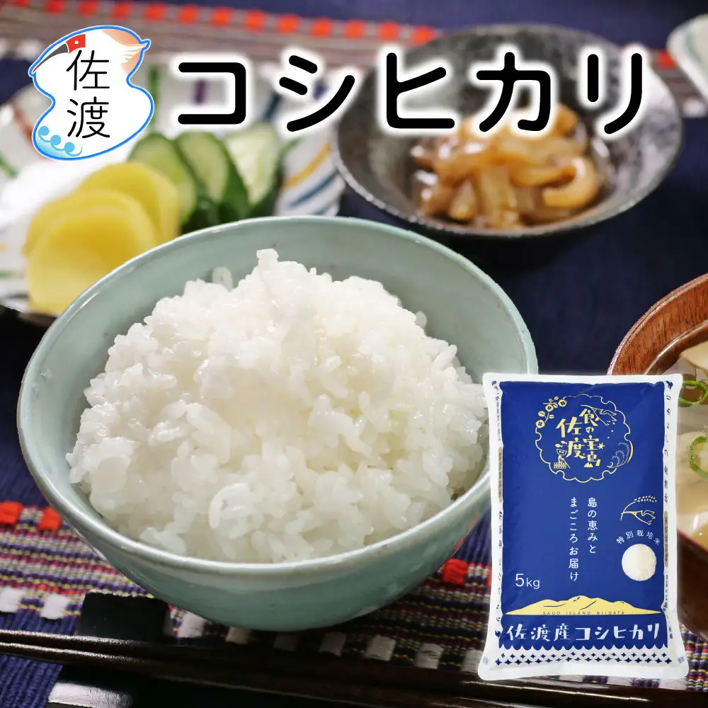 佐渡島産コシヒカリ 白米25kg（5kg×5袋） 農薬・化学肥料5割減【食の宝島佐渡】