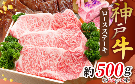 KGST5 神戸牛ロースステーキ 500g（250g×2枚）| 肉 牛肉 神戸牛 ステーキ ロース グルメ 兵庫県 上郡町