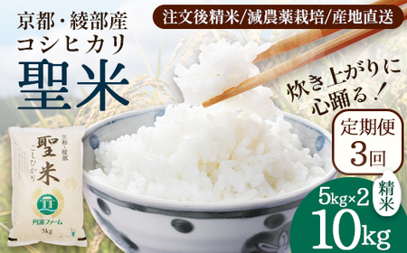 【定期便3回】 聖米(精米) 10kg（5kg×2）×3回 | 米 お米 こしひかり 白米 精米