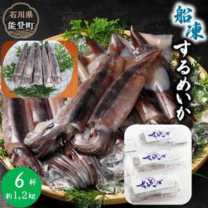 【復興支援】船凍するめいか 約1.2kg 6杯 ( 2杯 × ３袋 )小分け 個包装 刺し身 海産物 魚介類 獲れたて 急速冷凍 新鮮 刺身 さしみ 烏賊 人気 おすすめ ご当地グルメ カルパッチョ パスタ いかめし 煮物