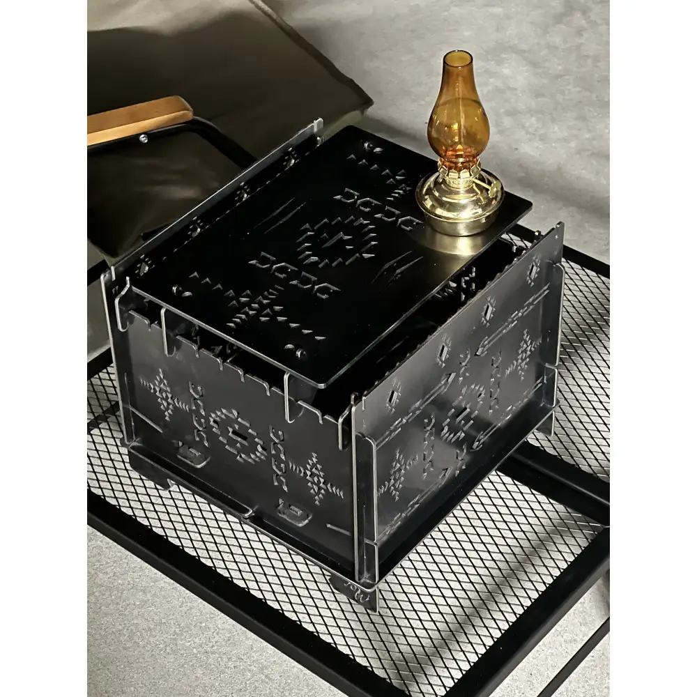 3WAY焚火BOXオルテガ柄 スタンダードセット＋グリル鉄板Lオルテガ柄4.5mm厚（オプション品）