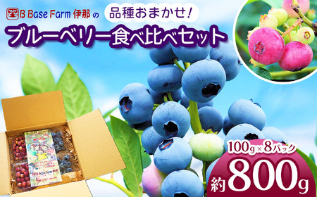 ブルーベリー 食べ比べ 品種 お任せ 100g×8パック 【014-57】