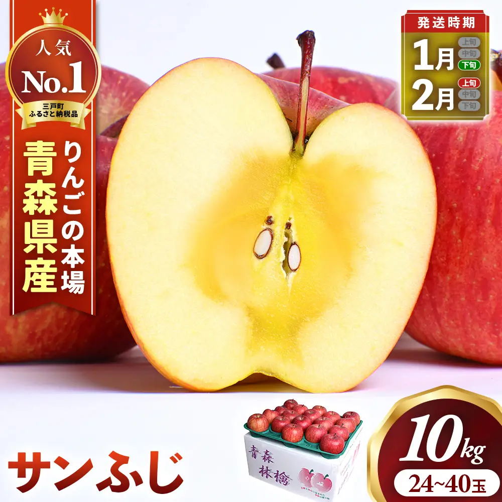 大容量 青森県産りんご 1月下旬～ サンふじ 10kg りんご