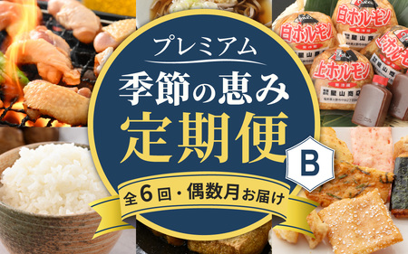 【越前おおの季節の恵み定期便 ６回コース】 プレミアムBコース（偶数月お届け）
