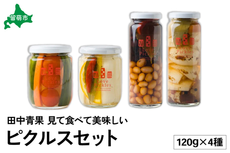 田中青果 見て食べて美味しい ピクルスセット 4種類  漬物 漬け物 野菜 お酢 酢 国産 北海道産 豆 玉ねぎ カリフラワー 人参 長いも ギフト 贈り物 R014-045