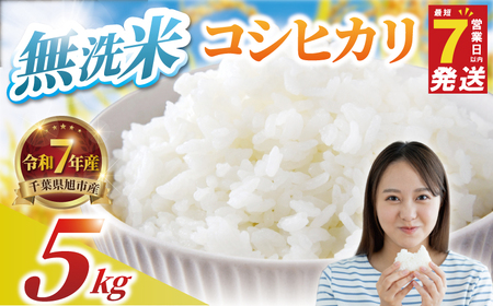 【無洗米】令和7年産 千葉県産 コシヒカリ 5kg 無洗 新米 