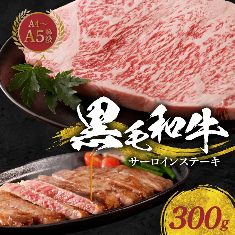 S001-022A_A4～A5等級 黒毛和牛 サーロインステーキ 1枚（300g）ステーキのたれ 1本付 / 黒毛和牛 牛肉 肉 サーロイン ステーキ
