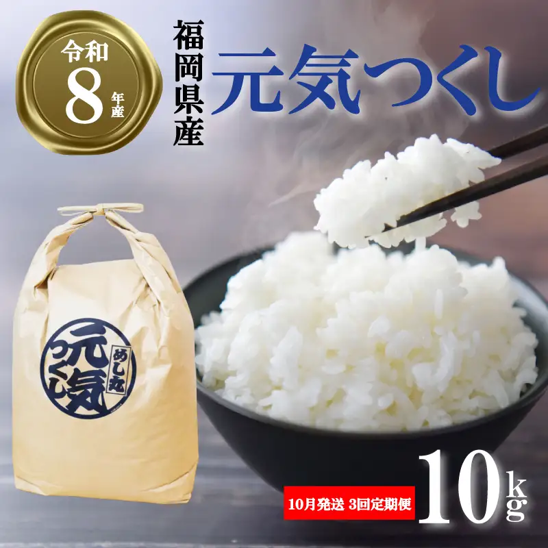 【令和8年産先行予約！2026年10月発送】米 元気つくし 10kg 3回定期便 |米 FRF