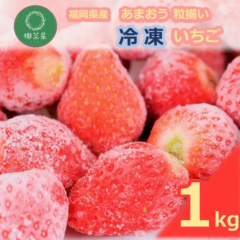 自然栽培 福岡県産あまおう粒揃い(冷凍) 1kg【B5-056】