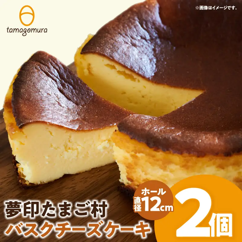 夢印たまご村バスクチーズケーキ 2個 スイーツ デザート ケーキ チーズケーキ ホール バスクチーズ バスクチーズケーキ クリームチーズ 冷凍 洋菓子 菓子 ギフト グルメ お取り寄せ