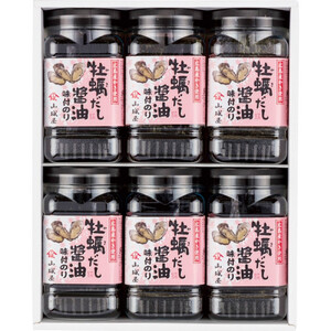 山城屋　広島産かき使用　牡蠣だし醤油味付のり８切３２枚入×6 個