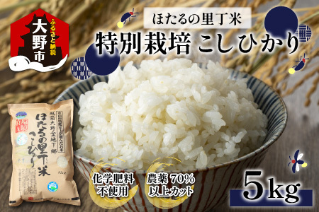 【先行予約】【令和8年産 新米】ベストファーマー ほたるの里 特別栽培こしひかり 5kg 化学肥料不使用 農薬70％以上カット[A-002004]