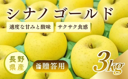 りんご シナノゴールド 3kg 贈答用 信州 フルーツ 果物　林檎 リンゴ くだもの 旬の果物 旬のフルーツ 信州産 長野県産 長野 長野県 上田市