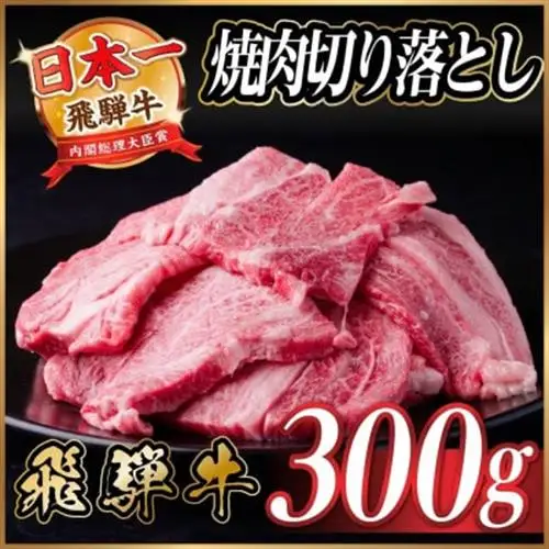 飛騨牛 焼肉切り落とし 約300g タレ付き 訳あり【冷蔵便】カルビ・ロースなど【配送不可地域：離島】【1721947】