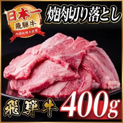 飛騨牛 焼肉切り落とし 約400g タレ付き 訳あり【冷蔵便】カルビ・ロースなど【配送不可地域：離島】【1721950】