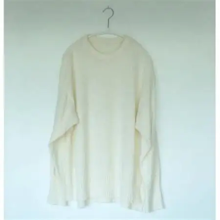 【ezu】monochrome sweater white /コットン100%◆高級◆白◆Lサイズ【1720356】