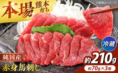 冷蔵 純国産馬 赤身馬刺し計約210g 馬刺し[AYDK005]
