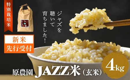 【令和8年産米先行受付】原農園 JAZZ米 玄米 4kg にこまる 米 お米 こめ コメ ご飯  ニコマル 常温 大分県 大分 玖珠町 玖珠