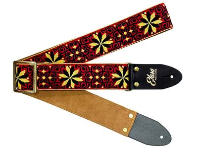 【ギターストラップ】 Elara Straps Zinnia Elegans Red/Yellow　ギター　ベース　アコースティックギター　アコギ　エレキギター　エレキ　ギターストラップ　ベースストラップ　エララストラップ　R7239
