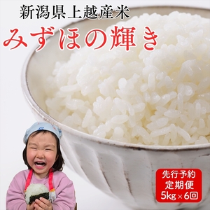 令和8年産　先行予約　上越市産みずほの輝き　5kg×6回定期便　新米　精米　新潟　米　新潟県　みずほの輝き　限定　定期便　おすすめ　米ヴィレッジさんわ