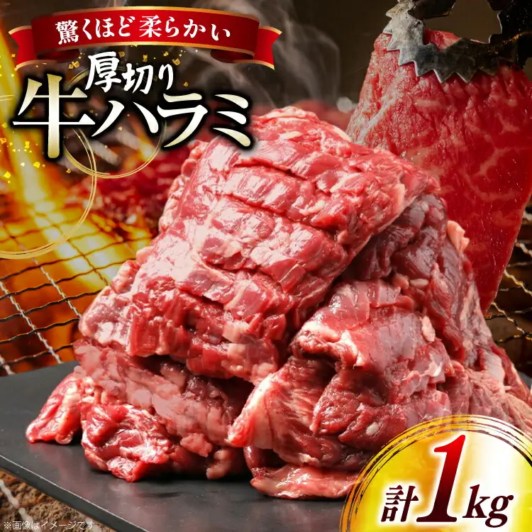 牛 厚切り 牛ハラミ 1kg [上球磨農産 熊本県 五木村 51120362]