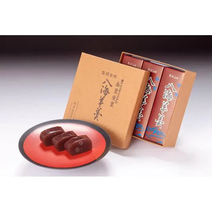 さっぱり味で食べやすい八海羊羹（14cm）3本入【ようかん 羊かん 和菓子 菓子 スイーツ お茶菓子 さっぱり 食べやすい 贈り物 やわらかい】