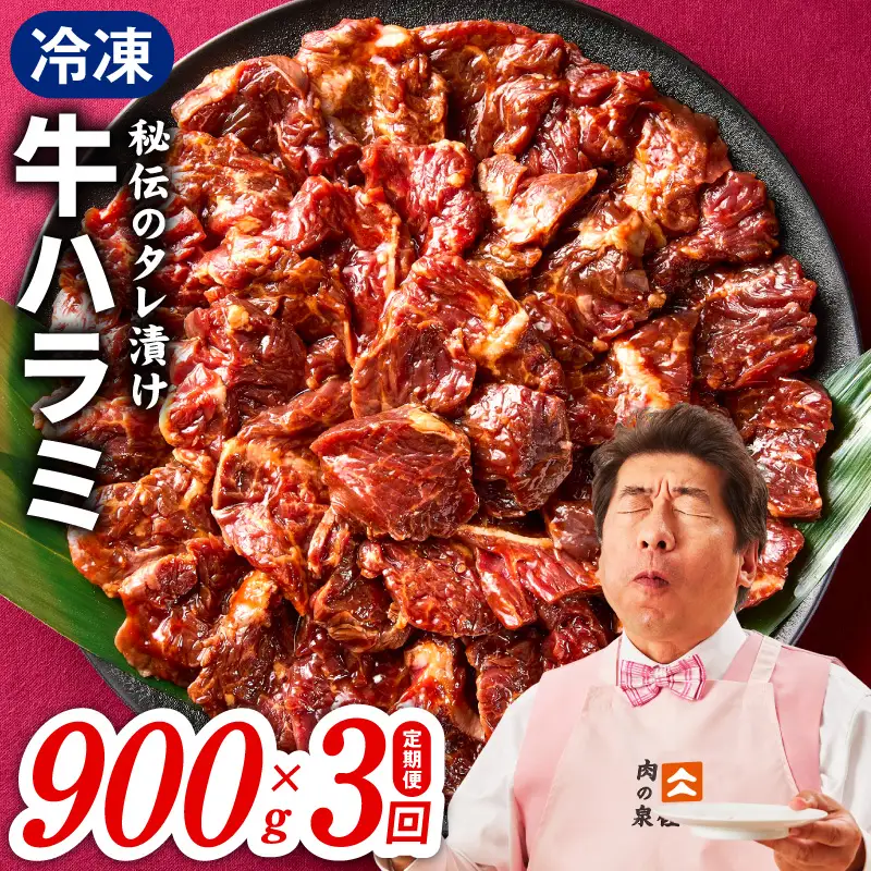 【定期便】牛ハラミ肉 900g×全3回