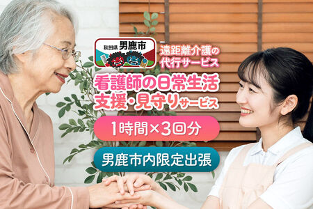 支援 看護師の日常生活支援・見守りサービス　遠距離介護の代行サービス 1時間 3回 レターパックライトでお届け