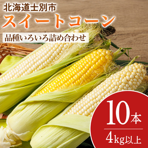 ＜期間限定＞天塩川源流スイートコーン 品種いろいろ詰め合わせ (10本) 【2026年8月下旬より順次発送】 北海道産 北海道 士別市 とうもろこし トウモロコシ とうきび コーン 野菜 産地直送 【三栄アグリ】【A7138】