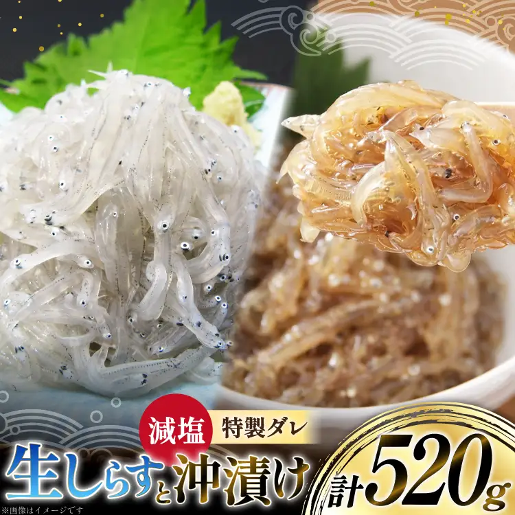 生しらす 160ｇｘ2パック と沖漬け 100g × 2パック 計520g 食べ比べ 小分け セット [丸三水産 静岡県 吉田町 22424697]