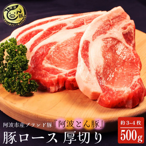 阿波とん豚 豚ロース 3～4枚 約500g  豚肉【 豚肉 】