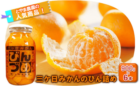 とやま農園　三ヶ日みかんのびん詰め6本セット（900g×6本）静岡　浜松市