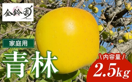 ＼ 予約受付 11月下旬発送予定 ／ 青林 家庭用 2.5kg 林檎 リンゴ 国産 産地直送 フルーツ 果物 岩手県 北上市 C0607 金鈴園  季節限定 秋 冬