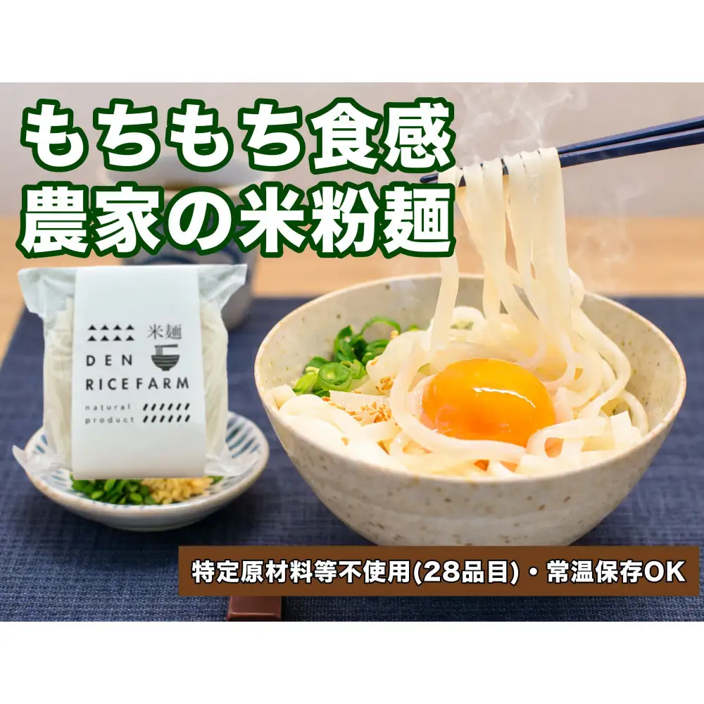 グルテンフリー 無添加 米麺 120g  10個セット（白米麺10個）｜米粉 うどん 焼きそば パスタ 麺