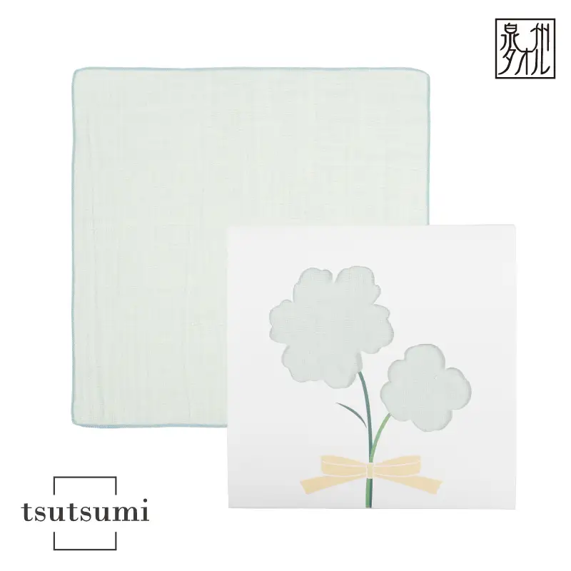tsutsumiハンカチ単品ハンカチギフト（ブルー）