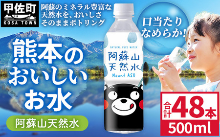 熊本のおいしいお水 阿蘇山天然水 500ml×48本（2ケース）（共通返礼品・御船町） - 飲料水 ミネラルウォーター 軟水 防災 備蓄 ローリングストック【価格改定】