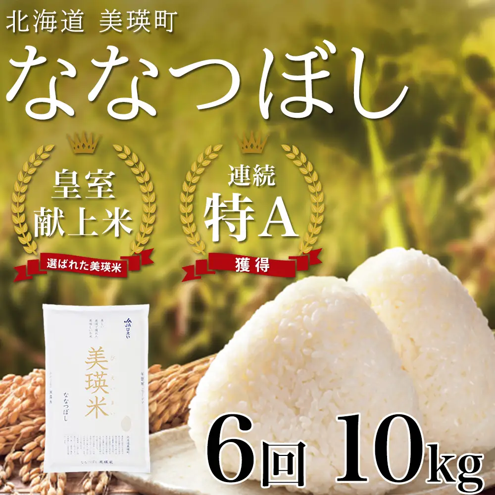 【先行予約 令和8年産】【定期便 10kg 6ヶ月 】白米 ななつぼし 皇室献上米 精米 ブランド米  定期便  
