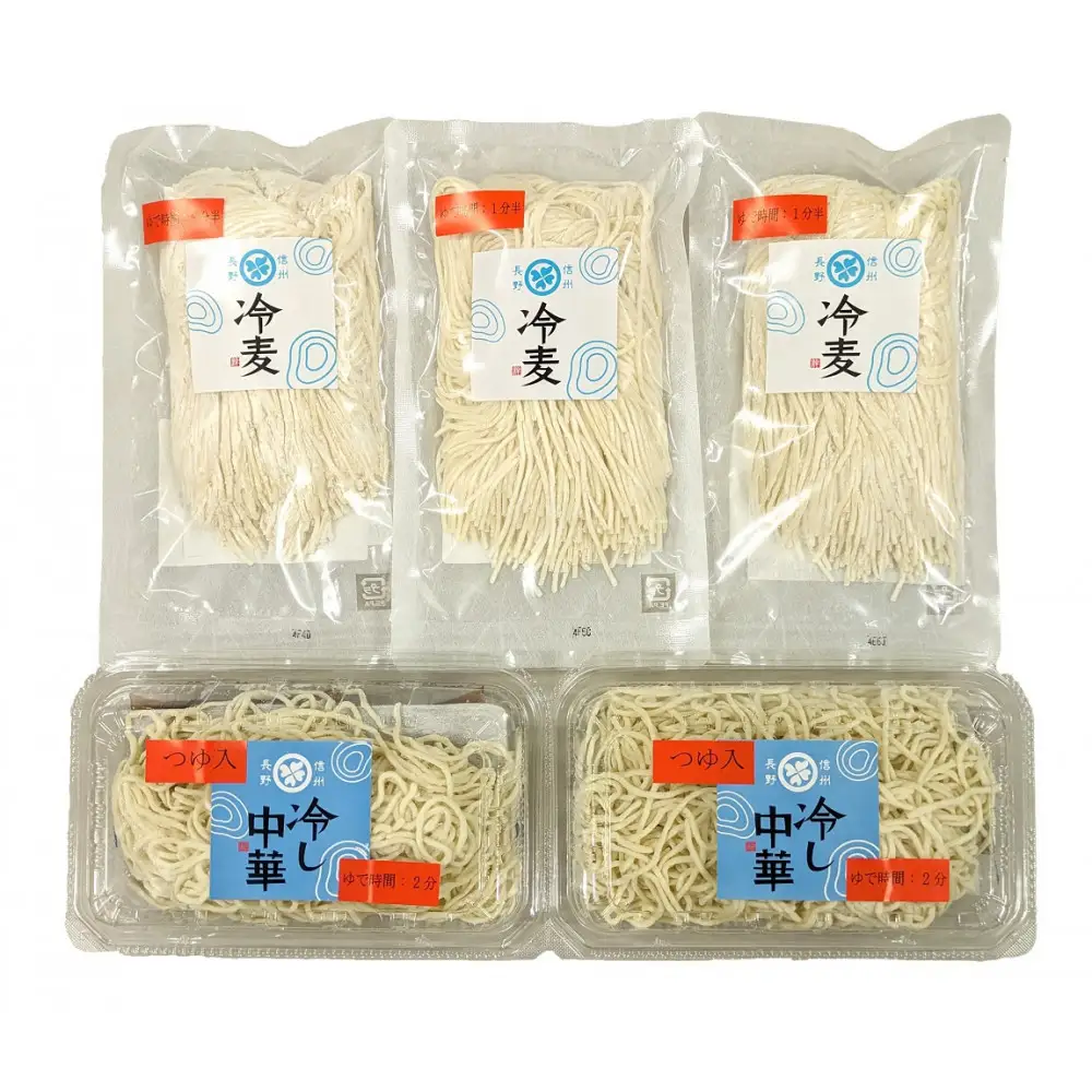 絆の冷麦と冷し中華セット 蕎麦 冷やし中華 生めん お取り寄せ ギフト 贈り物 グルメ 長野市 | 麺類 冷麦 冷やし中華 生めん