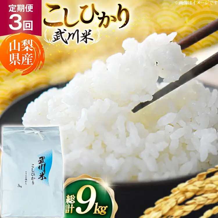 【数量限定】 米 定期便 3回 令和8年産 こしひかり 3kg 山梨県産 武川米 [ヤマエ株式会社 山梨県 韮崎市 20745399]