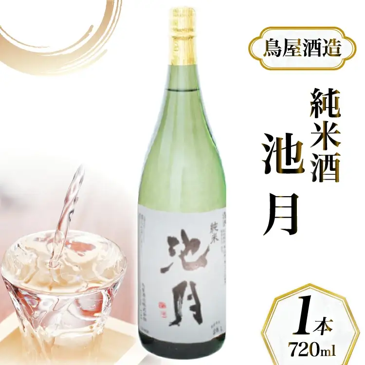 【鳥屋酒造】能登の酒を味わう！ 日本酒「池月 純米酒（720ml）」1本 [道の駅織姫の里なかのと 石川県 中能登町 nk17amw270063]