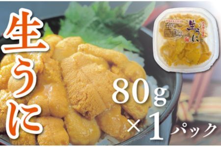 【水揚げしたその日に出荷】生うに 80g×1パック ミョウバン不使用 無添加 塩水うに